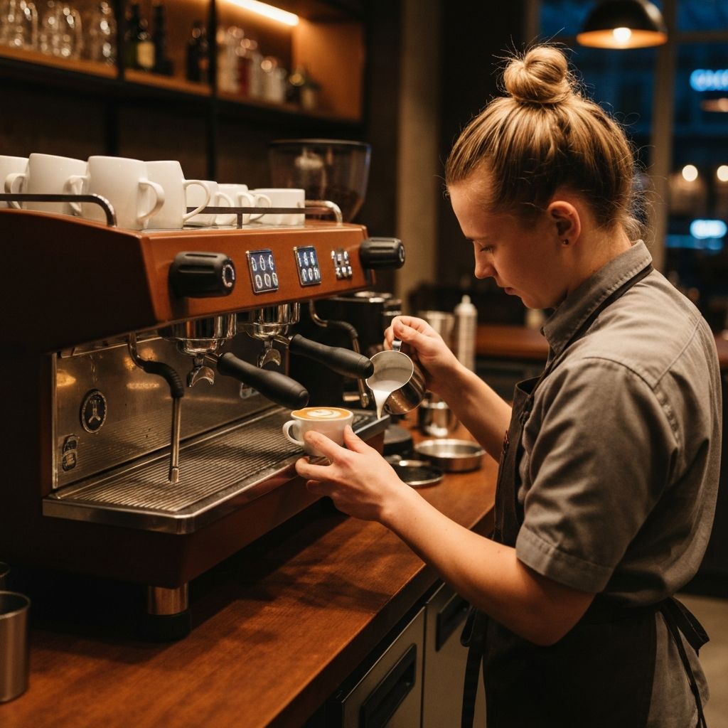 Barista preparando café